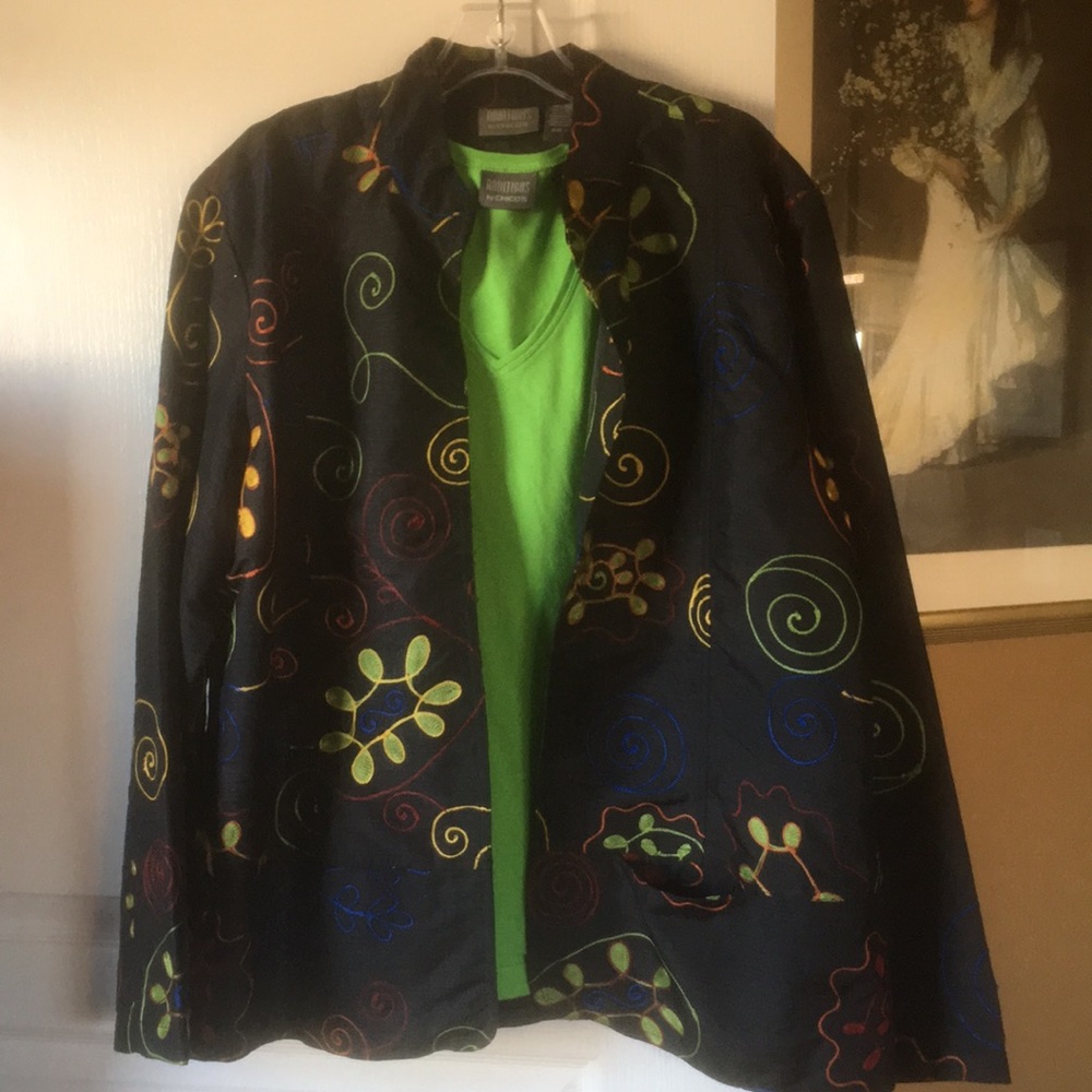 Chico’s Embroidered Blazer with Matching Shell